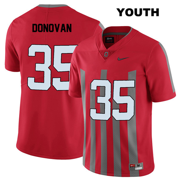 Ohio State Buckeyes Youth Luke Donovan #35 Red Authentic Nike Elite College NCAA Stitched Football Jersey XU19K37VT